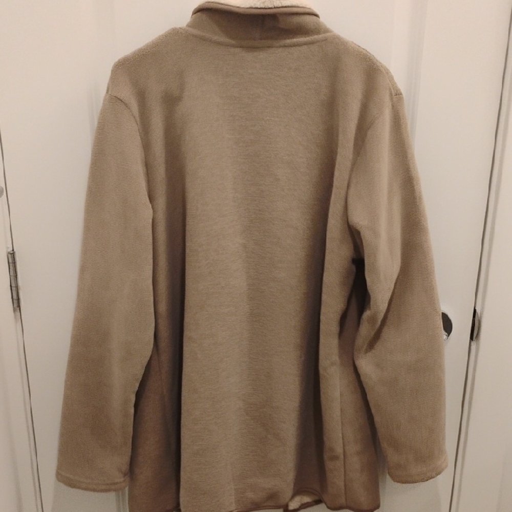 Original Nicole Miller Cozy Beige and Cream Sherpa Jacket Women's XL - Picture 7 of 7